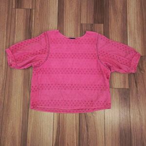 Indigo Poppy women's Cotton Eyelet Blouse size XL